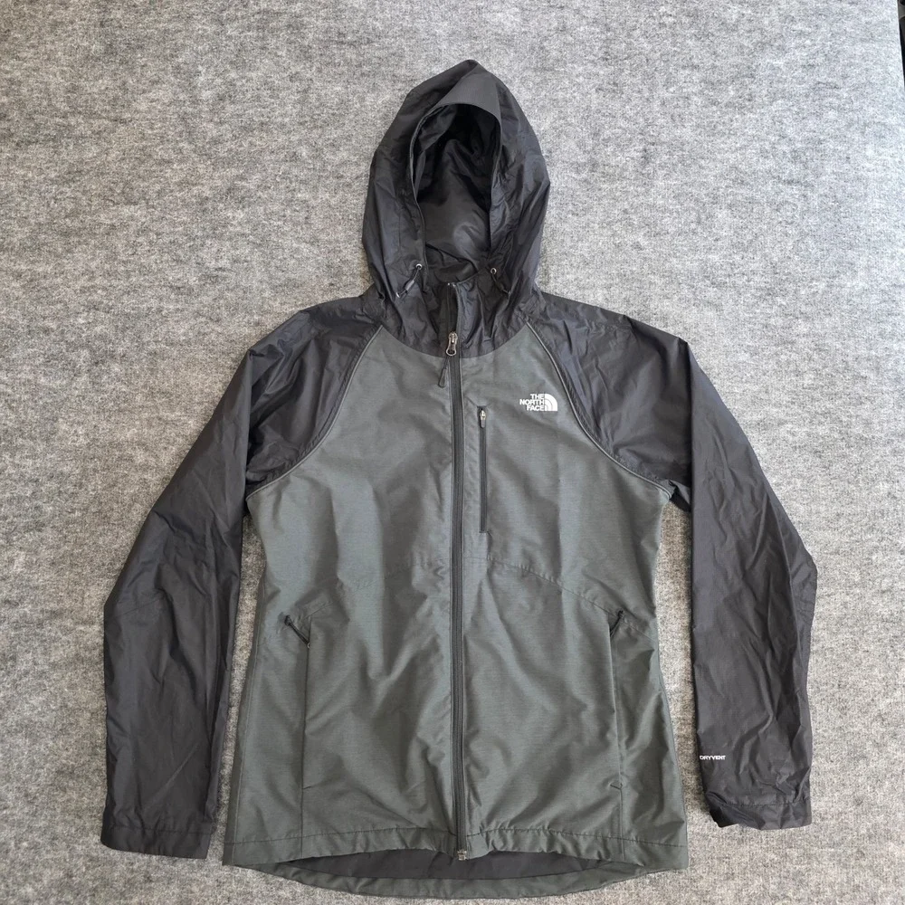 The North‎ Face Jacket Womens Medium Regular Grey Black DryVent Full Zip Hooded